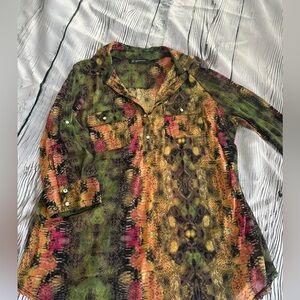 INC International Concepts Women's Colorful Patterned Skirt